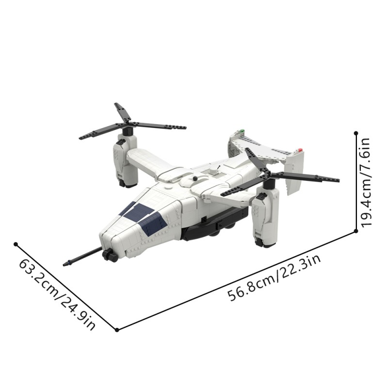 GOBRICKS MOC 245909 FMAV CONCEPT Futuristic Mulitrole Aerial Vehicle - YWOBB