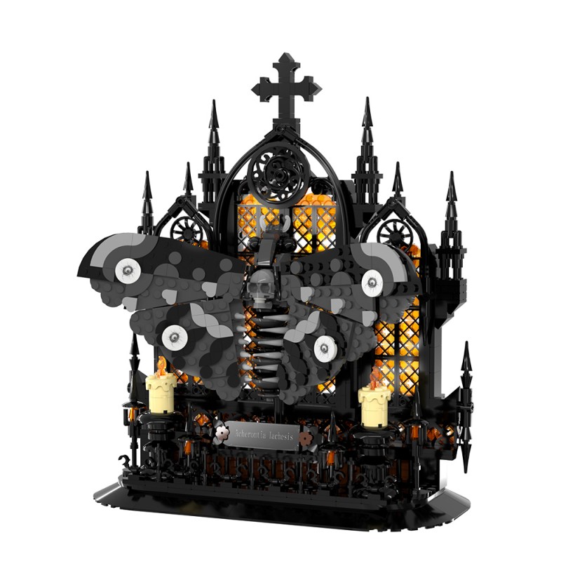 GOBRICKS MOC S1015 Death's head hawkmoth - YWOBB