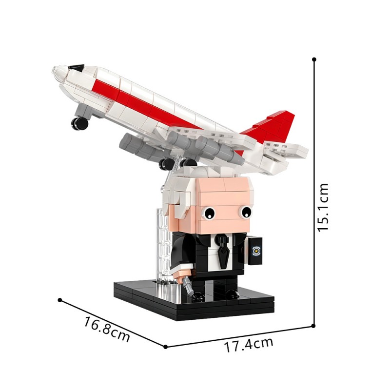 GOBRICKS MOC S1088 The Naked Gun Frank Drebin With Airplane Easter Egg - YWOBB