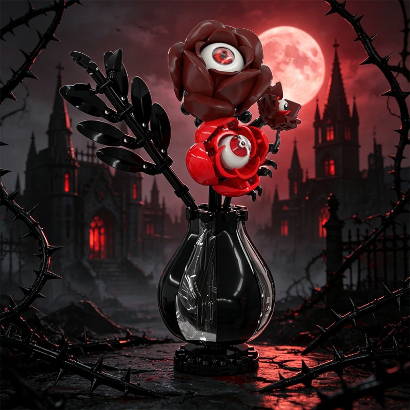 GOBRICKS MOC S1059 Gothic eye flower - YWOBB