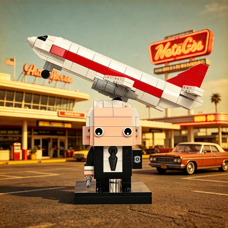 GOBRICKS MOC S1088 The Naked Gun Frank Drebin With Airplane Easter Egg - YWOBB