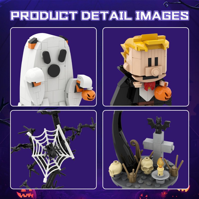 GOBRICKS MOC S1081 Halloween Calvin and Hobbes - YWOBB