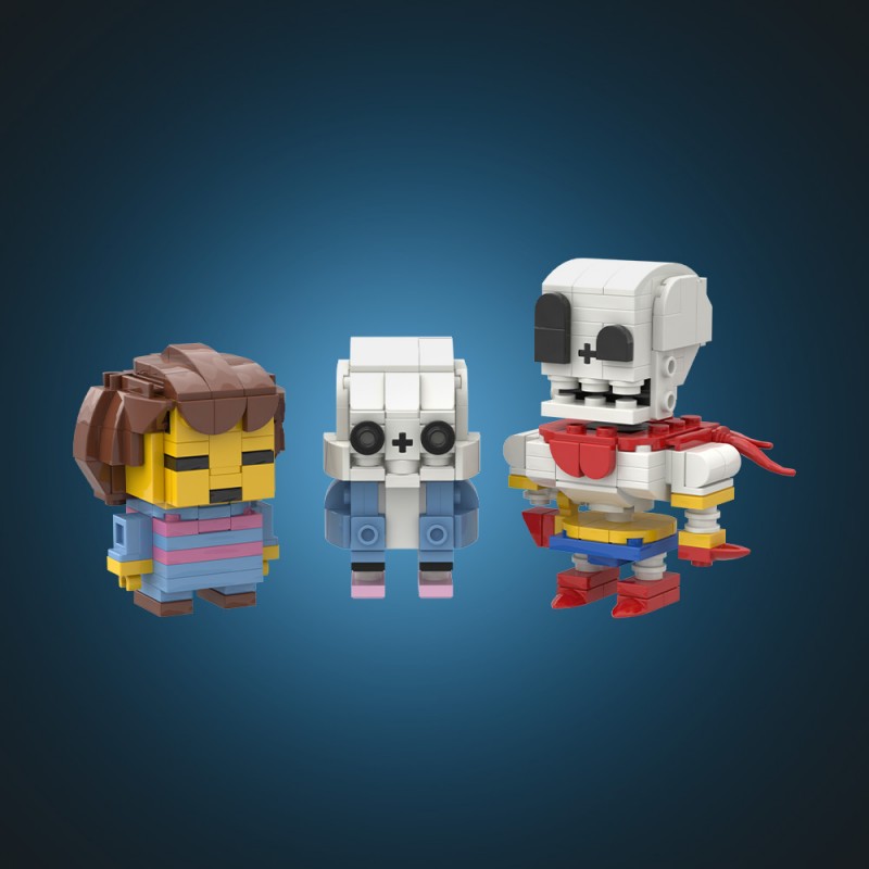 GOBRICKS MOC 235780 Undertale Frisk ,Sans & Papyrus Brickheadz - YWOBB