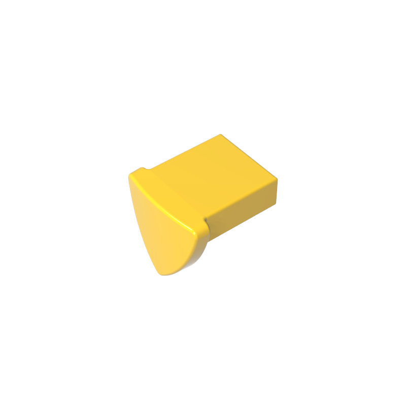 GOBRICKS GDS-2180 Tile Modified 1 x 1 with Tooth / Ear Vertical Triangular - YWOBB