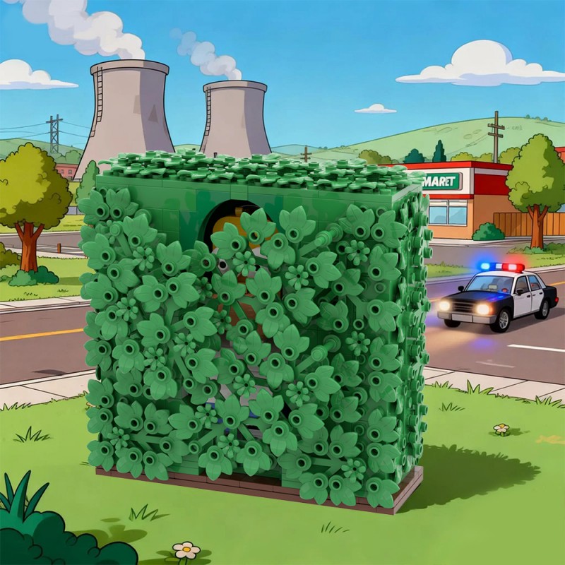 GOBRICKS MOC S0130 Homer backing into bush - YWOBB