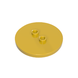 GOBRICKS GDS-90362 Tile Round 4 x 4 with 2 Hollow Studs - YWOBB