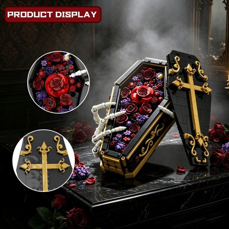 GOBRICKS MOC S1071 Gothic Flowers and Coffins - YWOBB