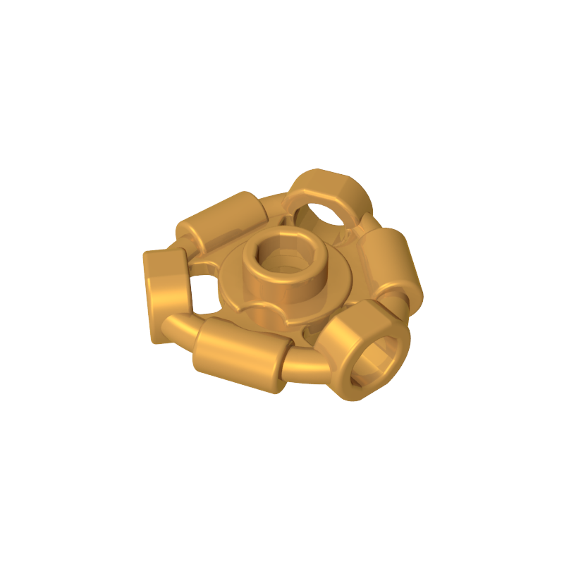 GOBRICKS GDS-90299 Minifigure Weapon Holder Ring with 3 Bars and 3 Bar Holes (Ninjago Aeroblade Center) - Hollow Stud - YWOBB