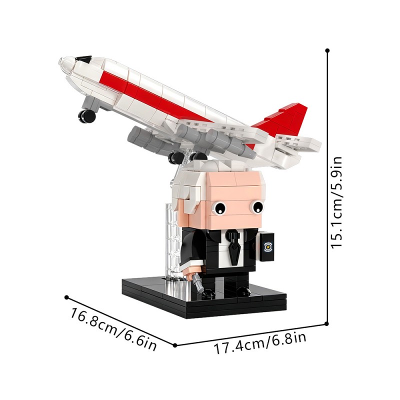 GOBRICKS MOC S1088 The Naked Gun Frank Drebin With Airplane Easter Egg - YWOBB