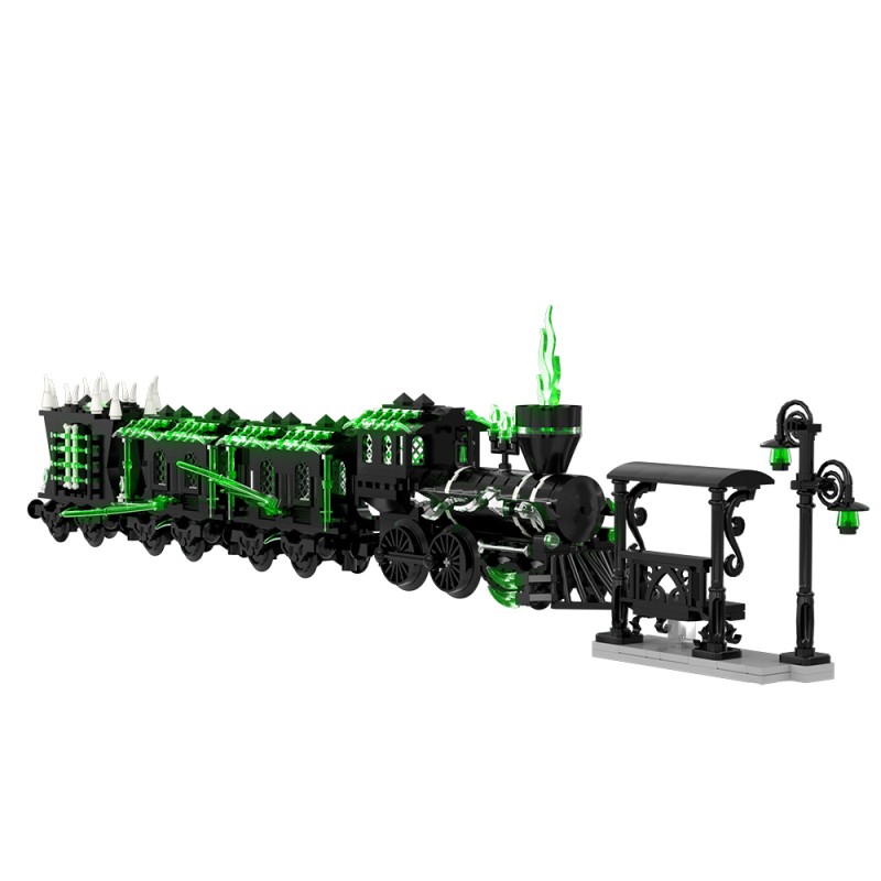 GOBRICKS MOC S1027 Small Haunted Ghost Train - YWOBB