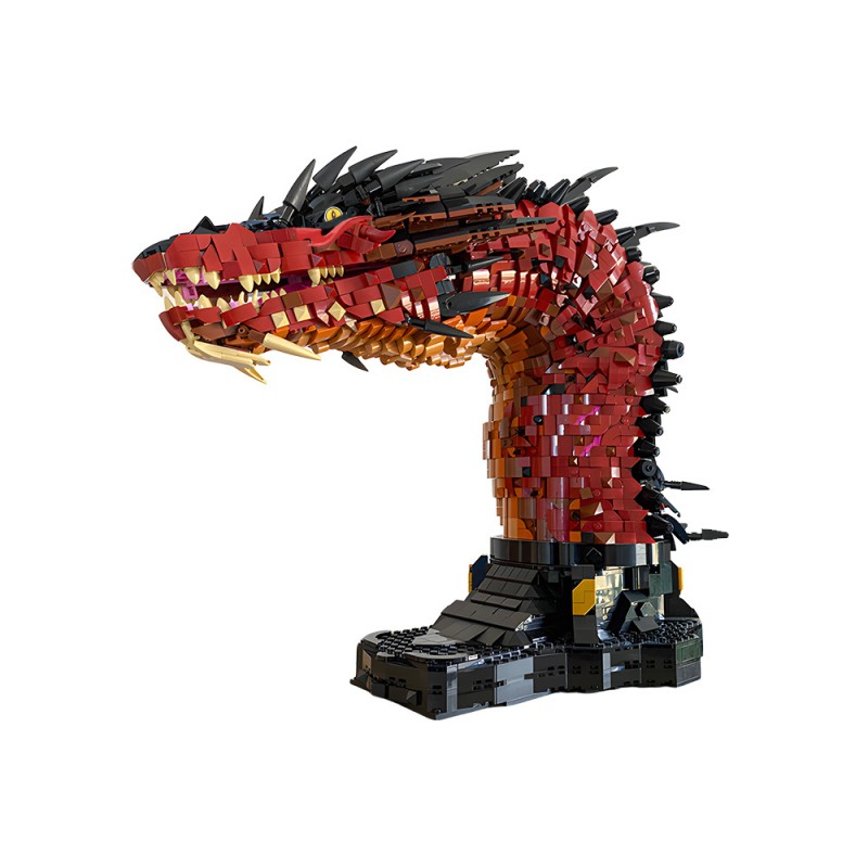GOBRICKS MOC 241509 The Lord of the Rings inspired by Smaug Fire Dragon Bust - YWOBB