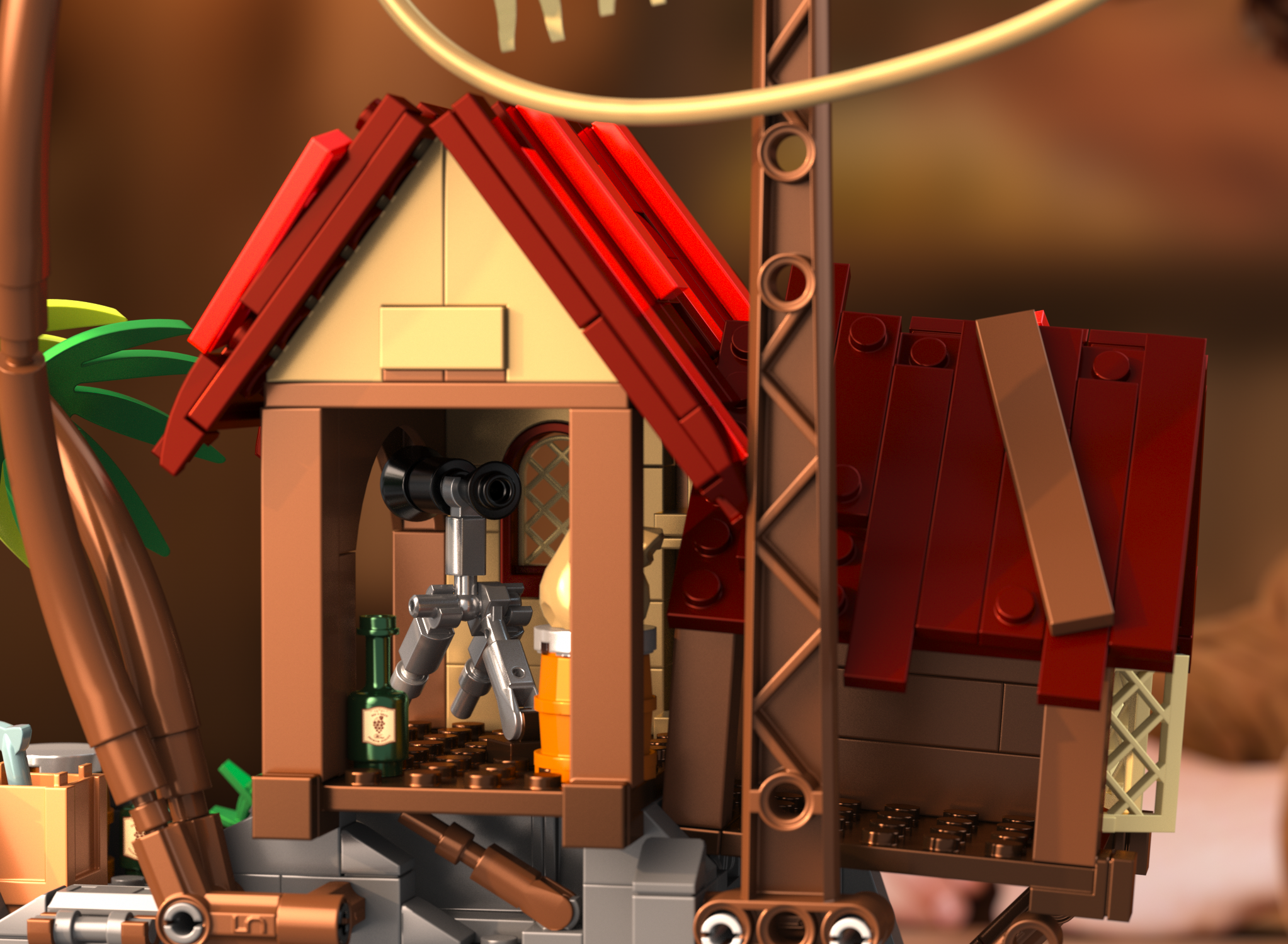 Iambrick 31112 Cliffside Broken Mast Cabin - YWOBB