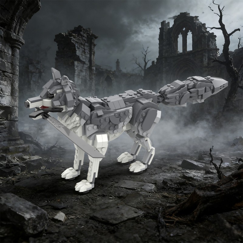 GOBRICKS MOC 244009 Dark Souls Great Grey Wolf Sif - YWOBB