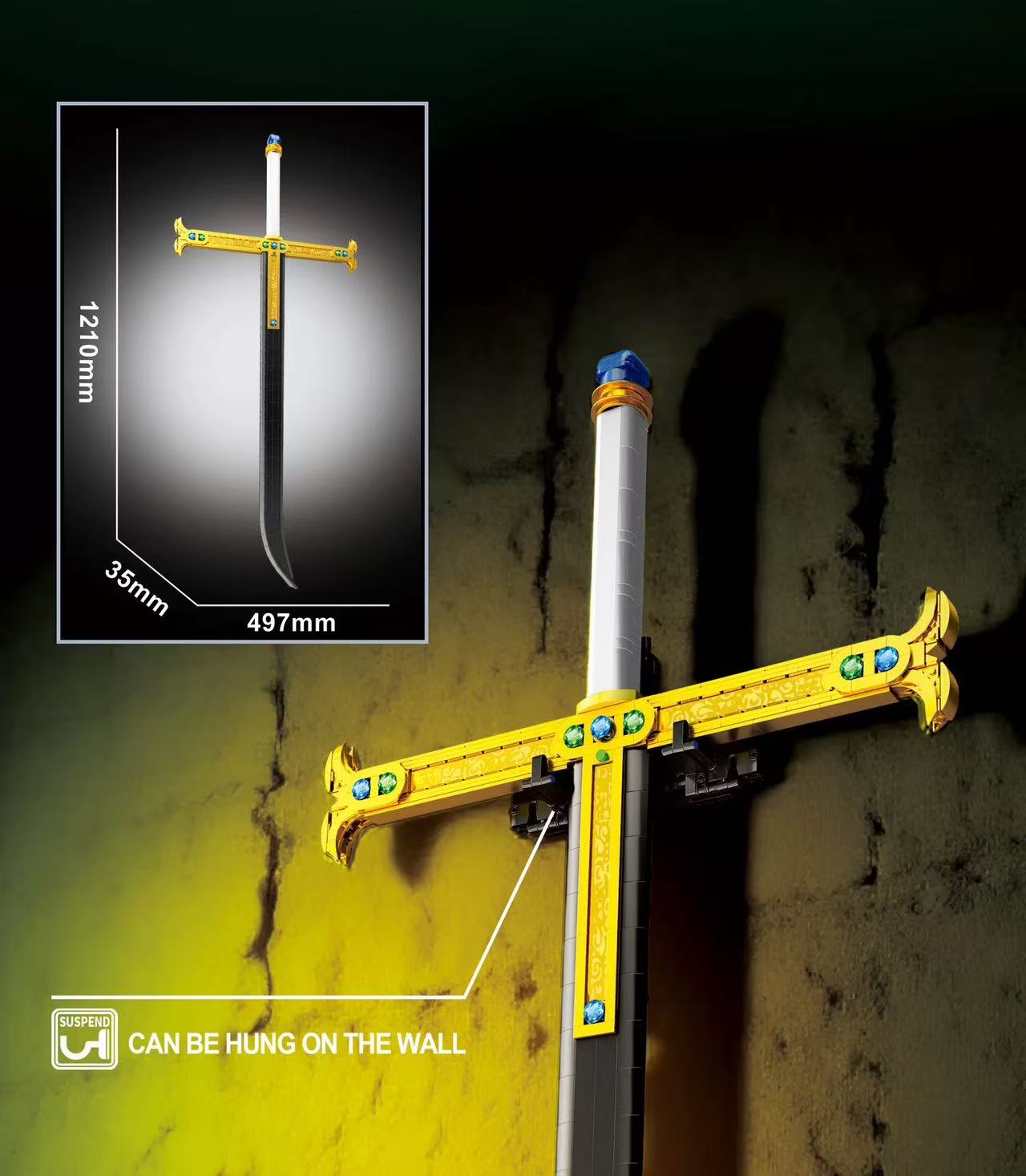 DK 1541 One Piece Hawk Eyes Mihawk Black Knife - YWOBB