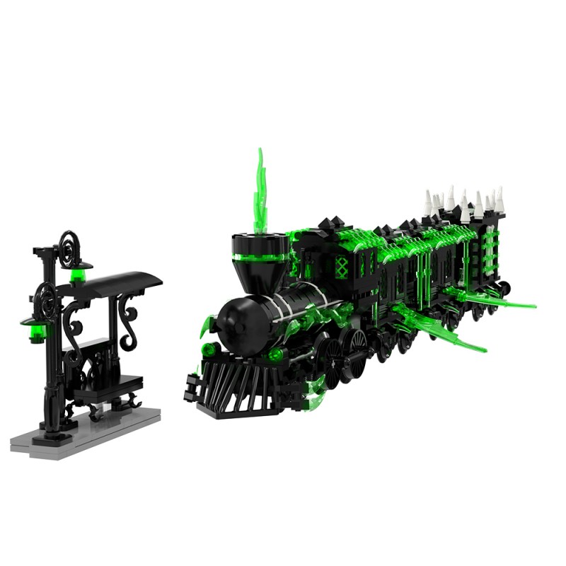 GOBRICKS MOC S1027 Small Haunted Ghost Train - YWOBB
