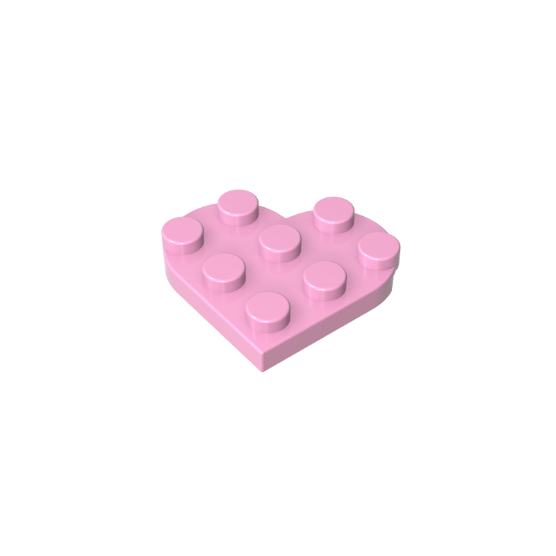 GOBRICKS GDS-90039 Plate Round 3 x 3 Heart - YWOBB
