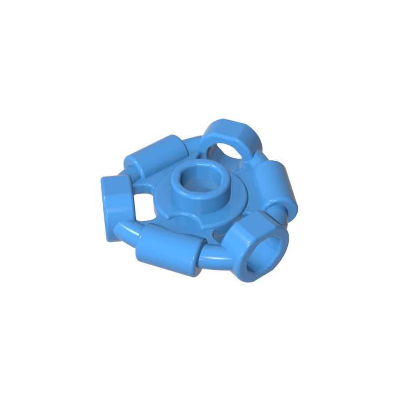 GOBRICKS GDS-90299 Minifigure Weapon Holder Ring with 3 Bars and 3 Bar Holes (Ninjago Aeroblade Center) - Hollow Stud - YWOBB
