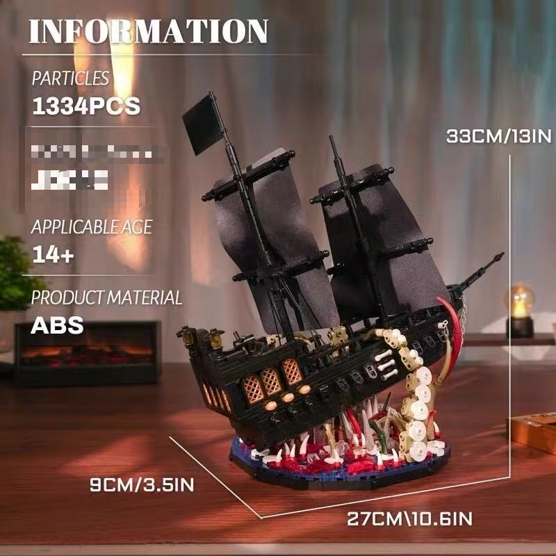 Small Angle JD143 BLACK PEARL Legendary Pirate Ship - YWOBB