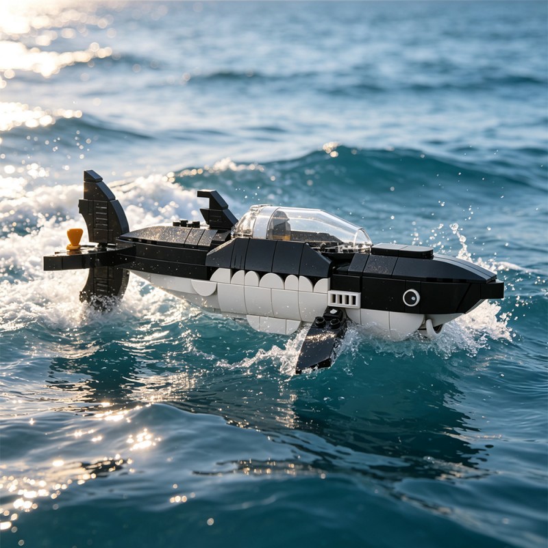 GOBRICKS MOC S1100 Tintin's Shark Submarine - YWOBB