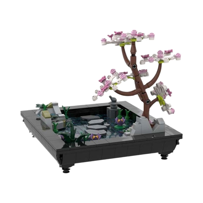 GOBRICKS MOC 263245 Japanese Stepping Stones Diorama - YWOBB