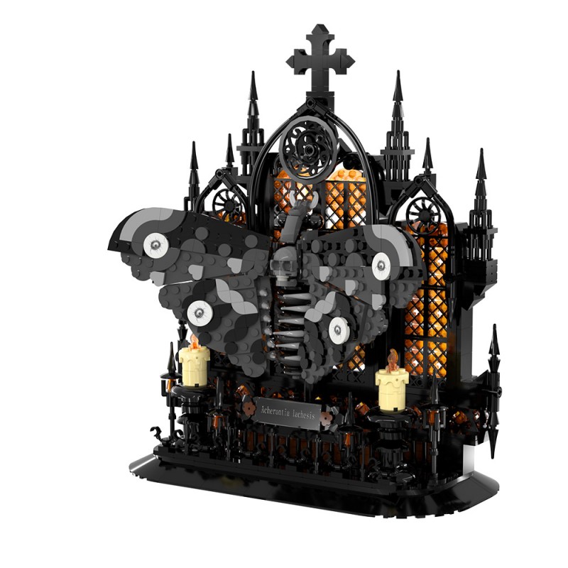 GOBRICKS MOC S1015 Death's head hawkmoth - YWOBB