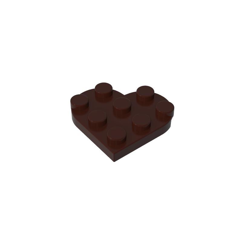 GOBRICKS GDS-90039 Plate Round 3 x 3 Heart - YWOBB