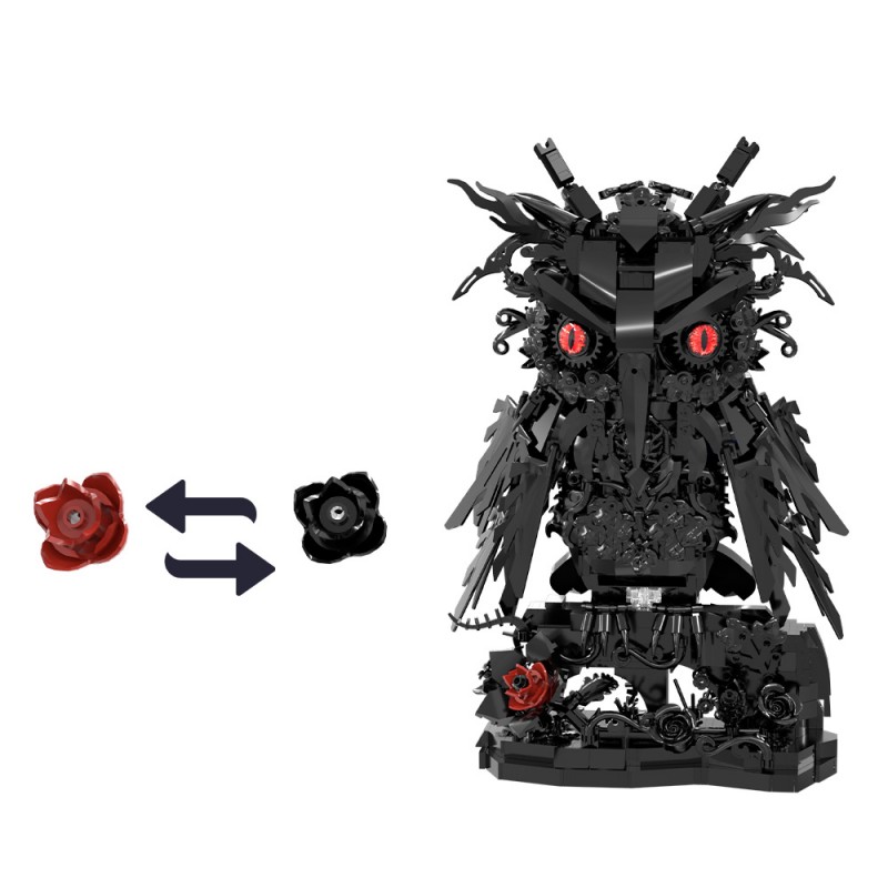 GOBRICKS MOC S0124 Obsidian Rose Vigilant owl - YWOBB