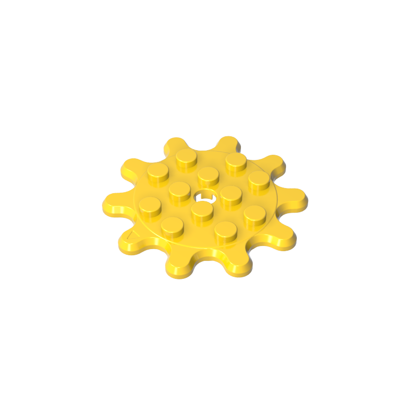 GOBRICKS GDS-90081 Plate Round 4 x 4 Gear 10 Tooth - YWOBB