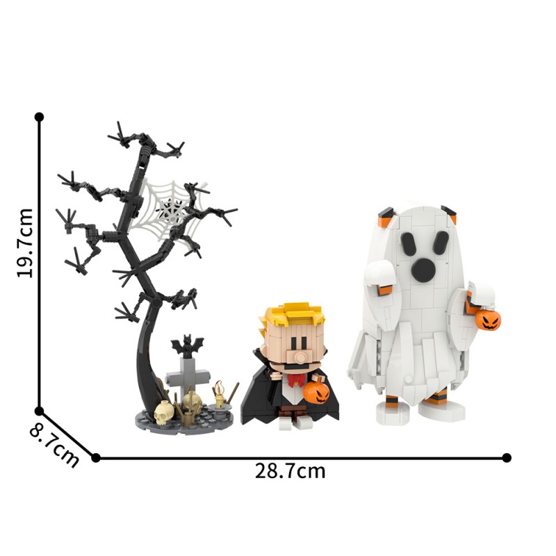 GOBRICKS MOC S1081 Halloween Calvin and Hobbes - YWOBB
