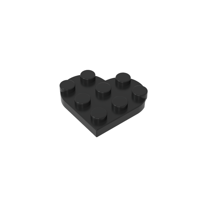 GOBRICKS GDS-90039 Plate Round 3 x 3 Heart - YWOBB