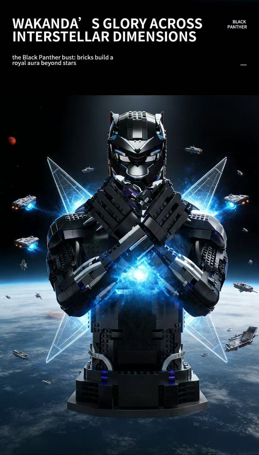 STACKO BRICKS 16002 Black Panther Bust - YWOBB
