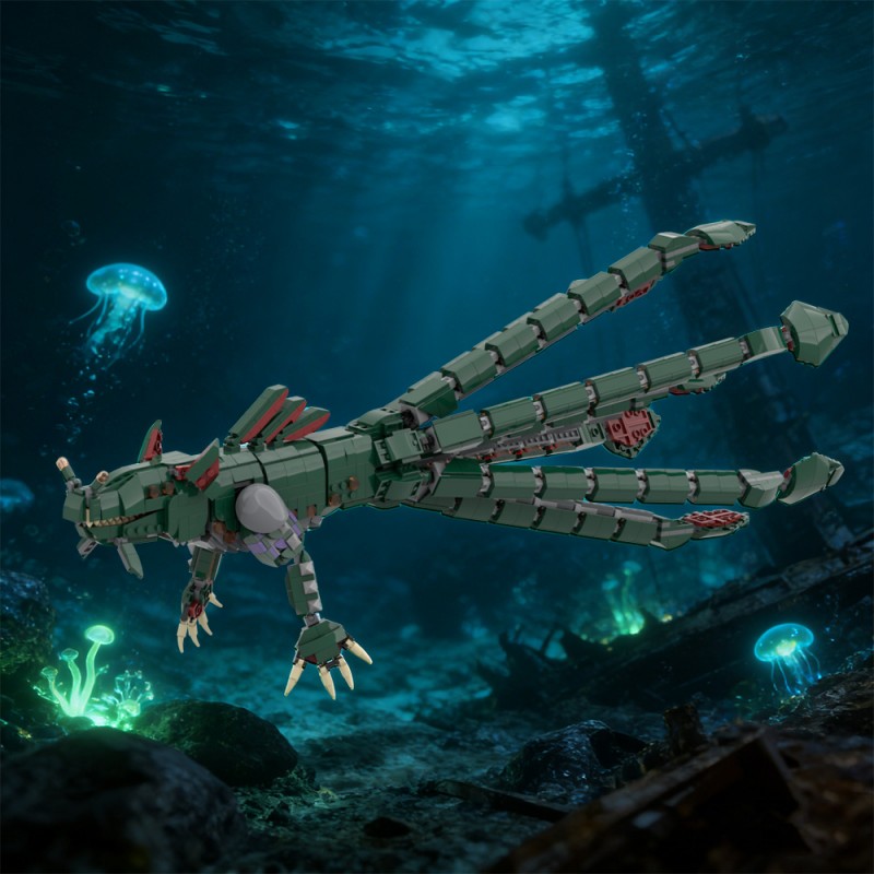 GOBRICKS MOC 232734 Sea Dragon Leviathan (Subnautica) - YWOBB