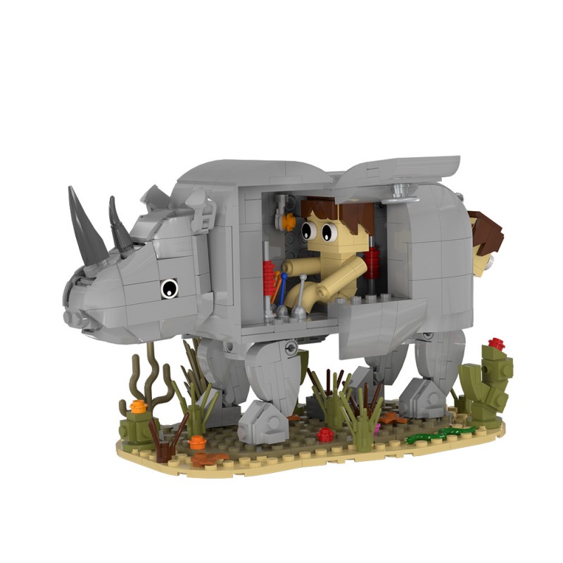 GOBRICKS MOC S1096 Ace Ventura: Pet Detective Rhino Man - YWOBB