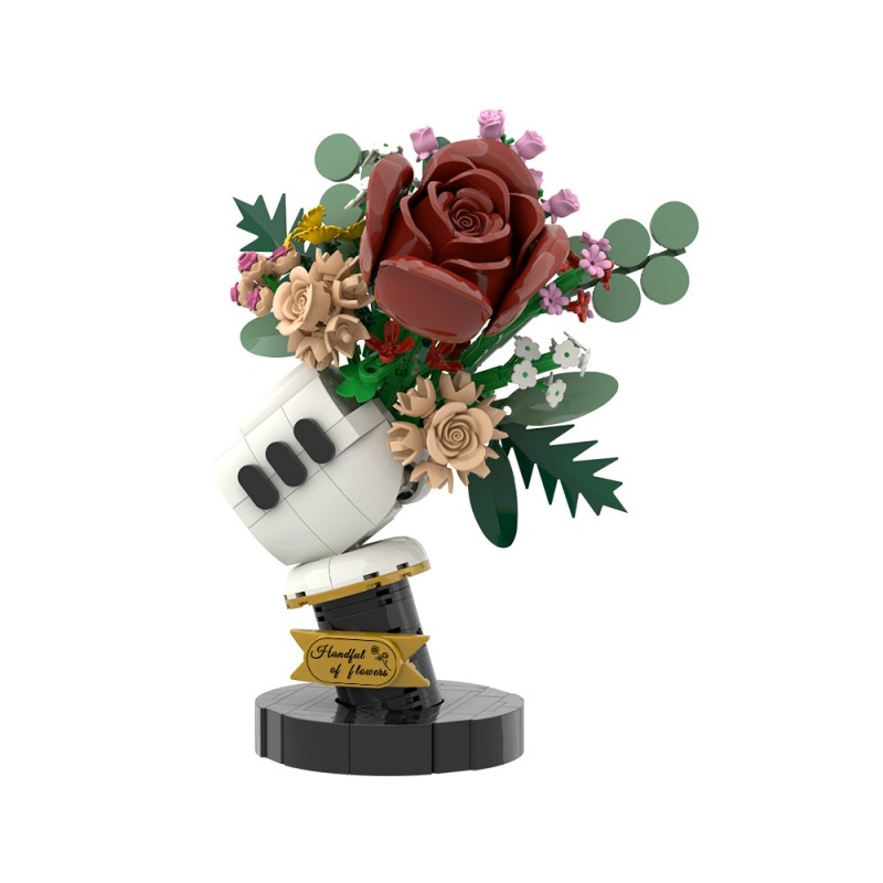 GOBRICKS MOC S1092 shaped bouquet - YWOBB