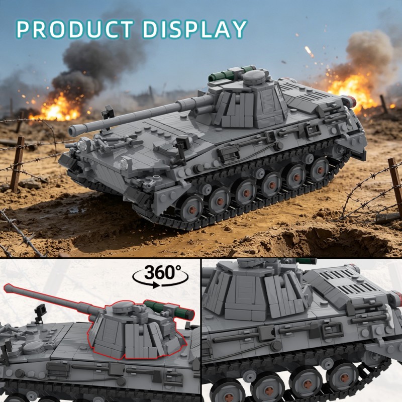 GOBRICKS MOC 251768 Cold War West German Begleitpanzer 57 AIFSV - YWOBB