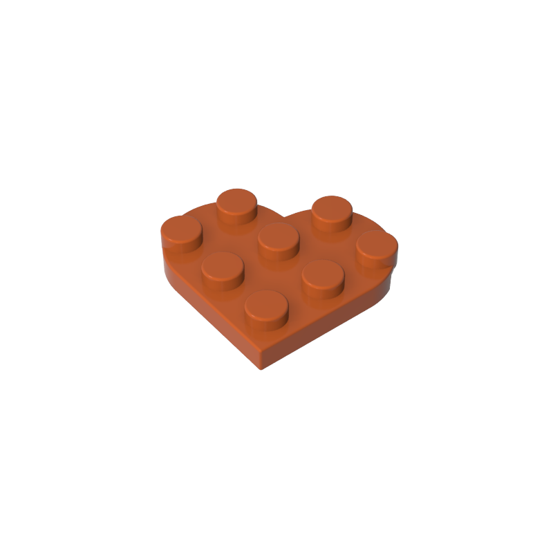 GOBRICKS GDS-90039 Plate Round 3 x 3 Heart - YWOBB