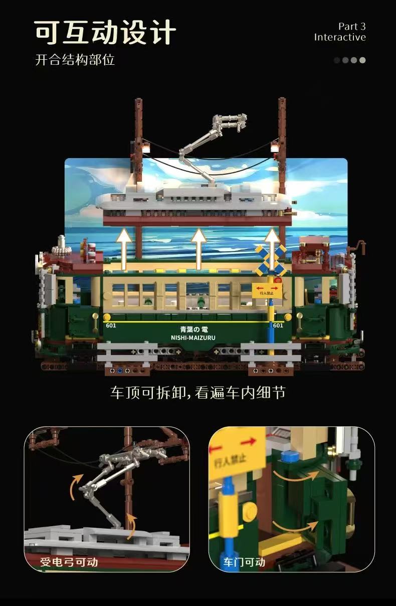HUIYOYOYI H1018 Japanese Series Nostalgic Japanese Trams - YWOBB