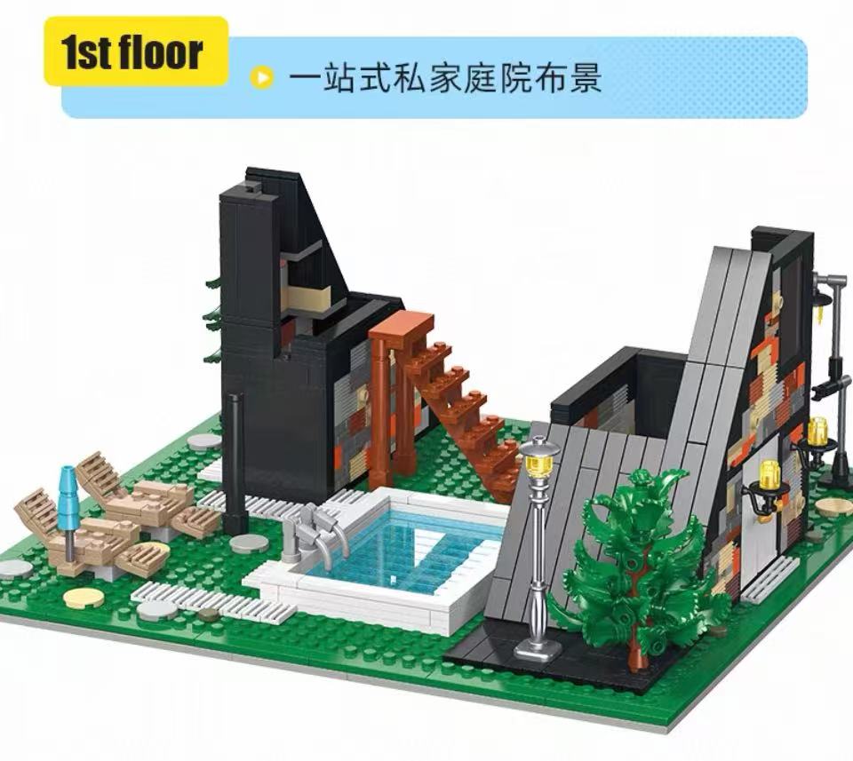 JIE STAR JJ89158 Villa Ararat with Lighting Parts - YWOBB