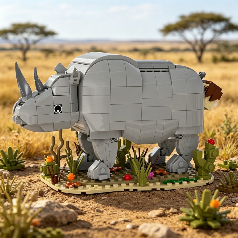 GOBRICKS MOC S1096 Ace Ventura: Pet Detective Rhino Man - YWOBB
