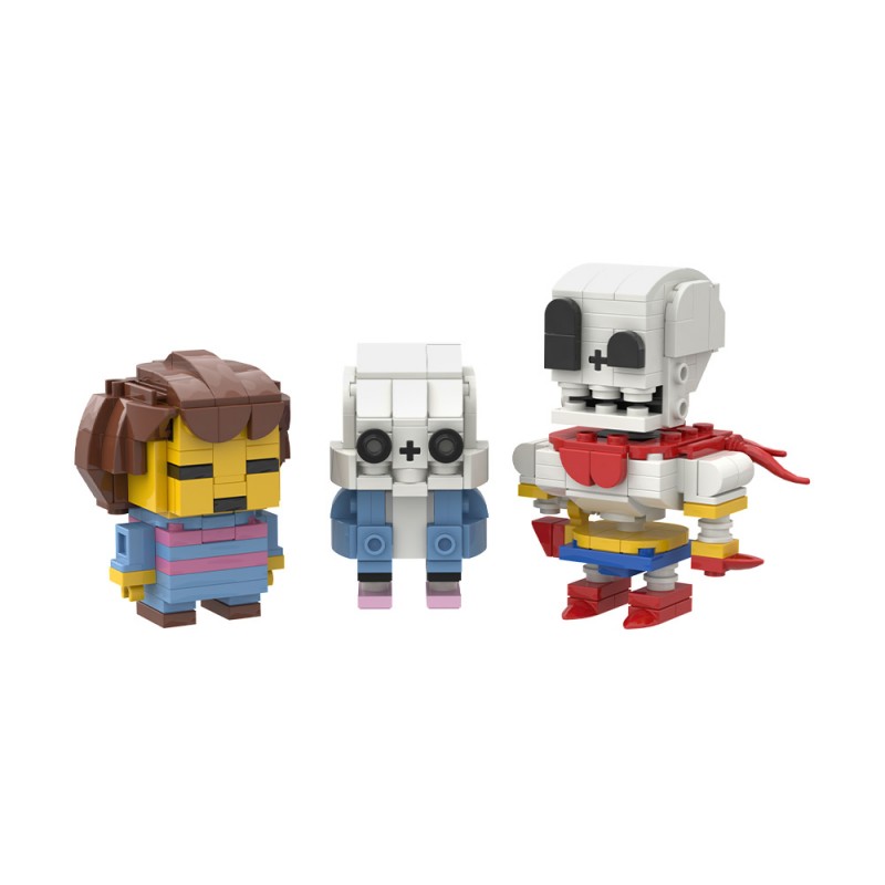 GOBRICKS MOC 235780 Undertale Frisk ,Sans & Papyrus Brickheadz - YWOBB