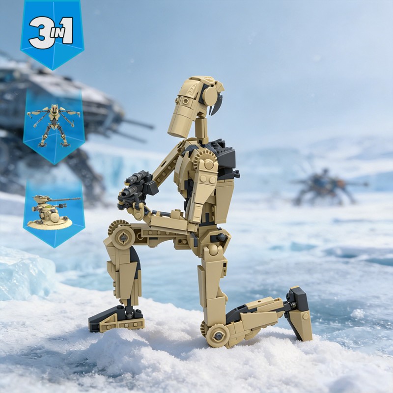 GOBRICKS MOC S1093 Star Plan General Grievous & AAT Tank & B1 Battle Droid 3 in 1 - YWOBB