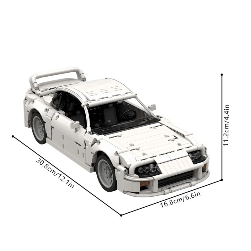 GOBRICKS MOC 210705 Toyota Supra MK4 1:12 White - YWOBB