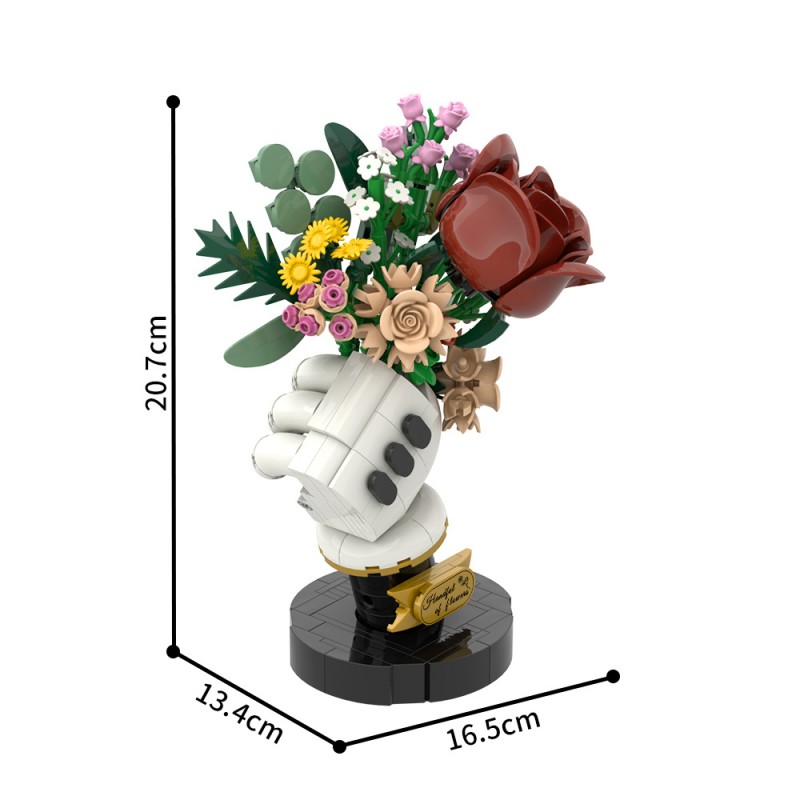 GOBRICKS MOC S1092 shaped bouquet - YWOBB