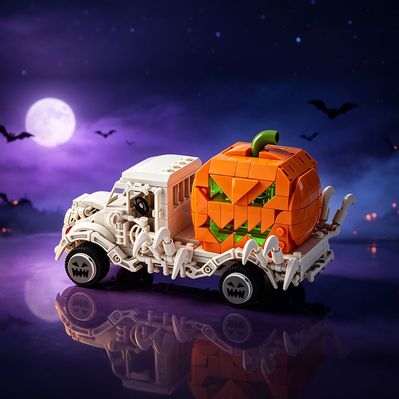 GOBRICKS MOC S1018 Skull Pumpkin Carriage - YWOBB