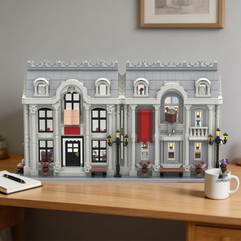 GOBRICKS MOC 256715 White Library ver 1 - YWOBB