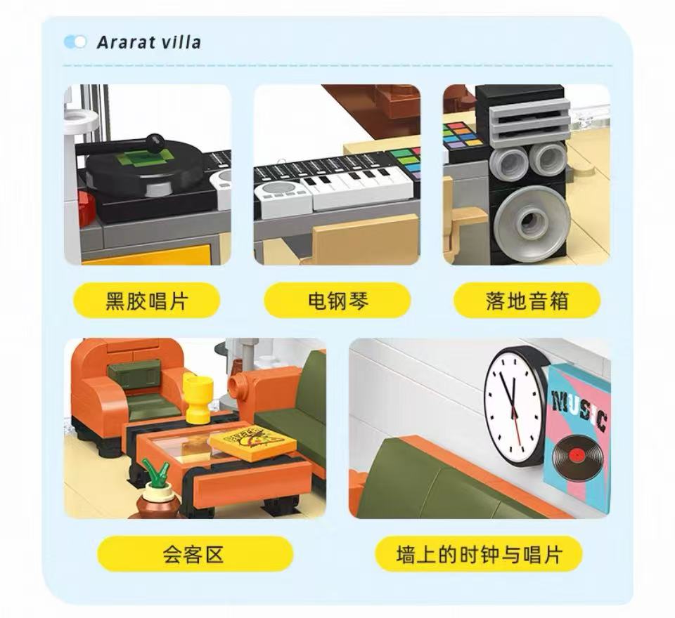 JIE STAR JJ89158 Villa Ararat with Lighting Parts - YWOBB