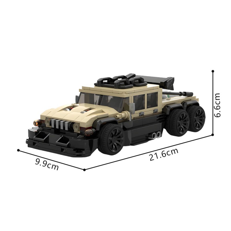 GOBRICKS MOC 240869 2009 AM General Humvee Custom 6x6 - YWOBB