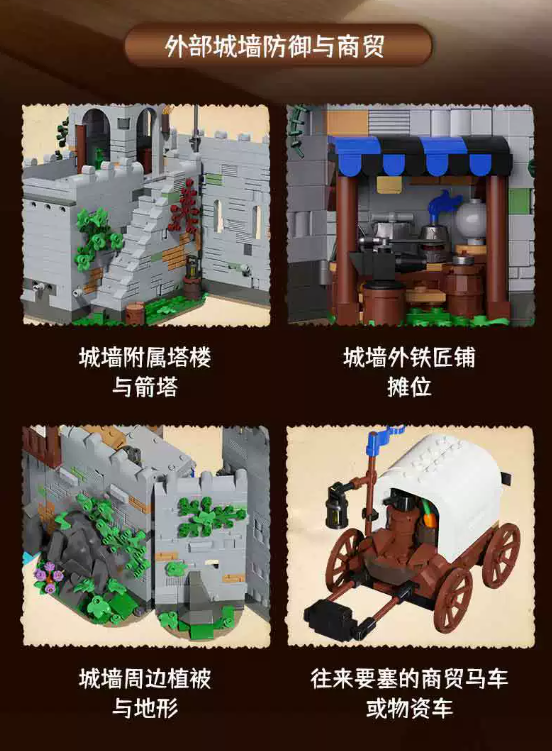 Xbert 66180 Black Eagle Castle with lights - YWOBB