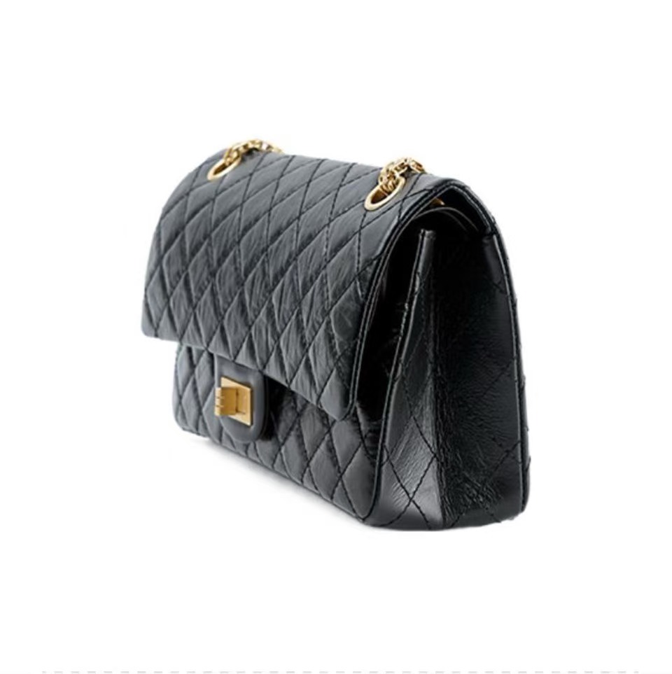 2.55 Handbag  Medium  Aged Calfskin  Gold-Tone Metal  Black