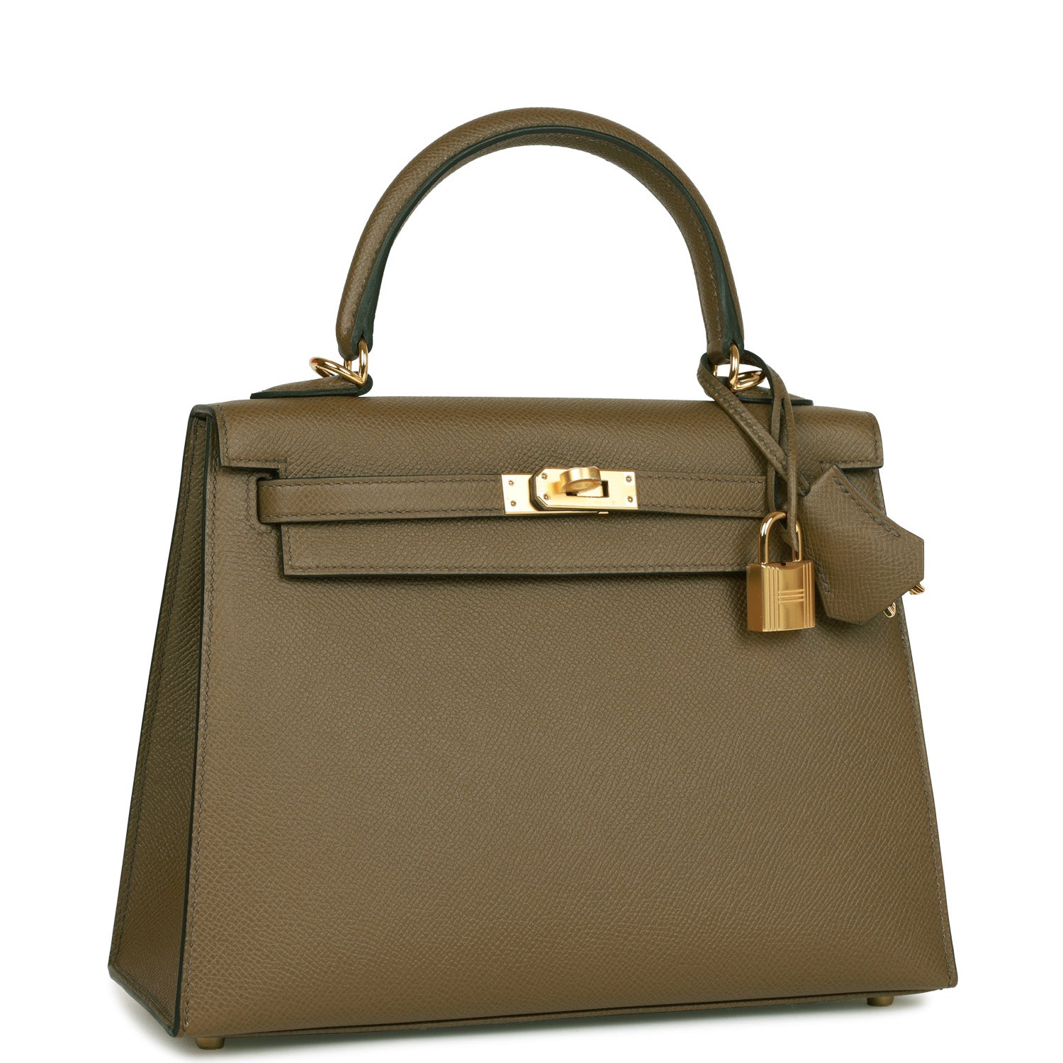 Hermès Kelly Sellier 25 Vert Olive Epsom Gold Hardware